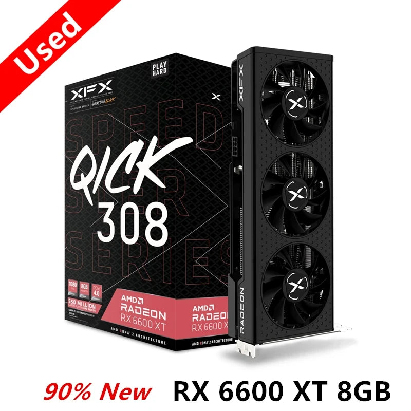 USED XFX RX 6600 XT 6600XT RX6600 XT 8GB Graphics Card AMD GPU Radeon RX6600XT RX6600 XT GDDR6 Video Cards  PC Computer Game - Chic Cart