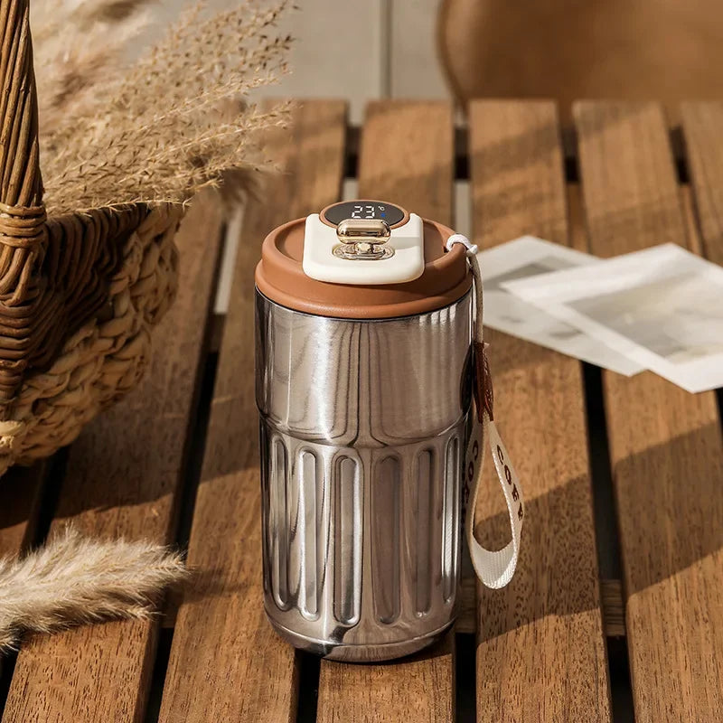 450ML Smart Travel Coffee Mug Display Led Temperature Thermos Mug Stainless Steel Insulated Thermos Bottle Portable Vacuum Flask - Chic Cart