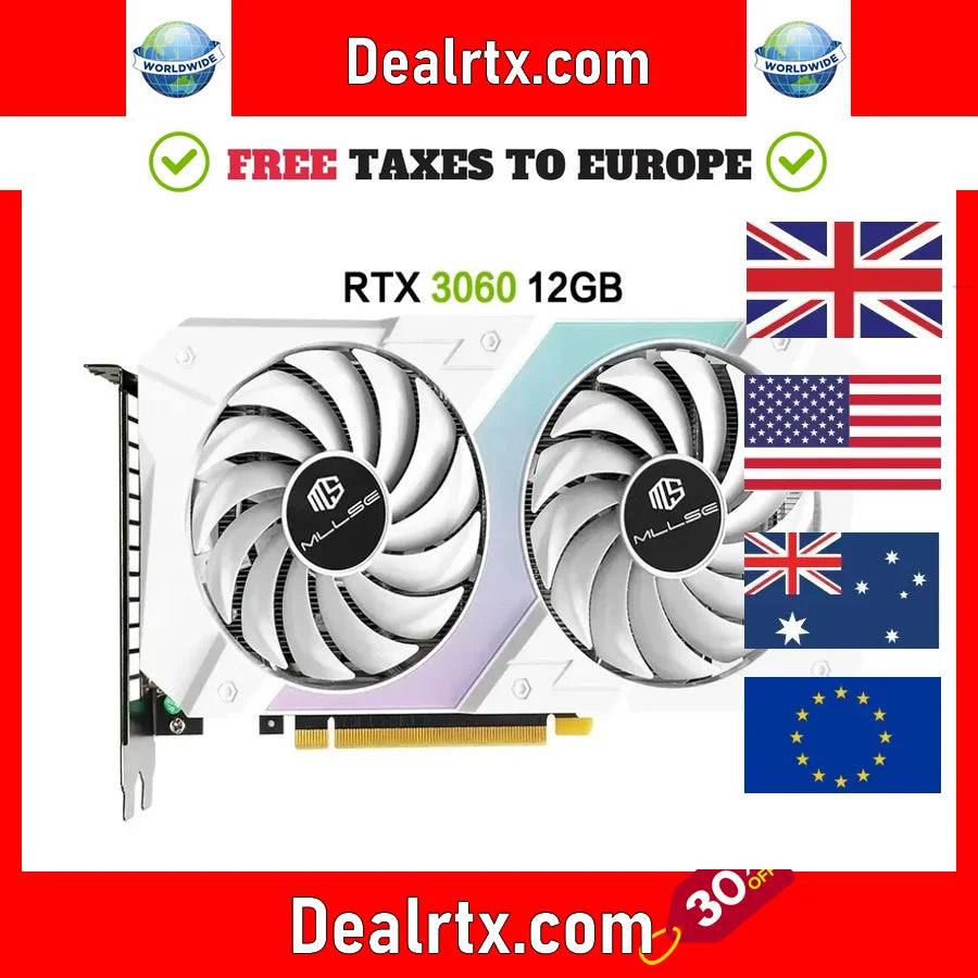 USED RTX 3060 12GB Graphics Card GDDR6 192Bit PCI Express 4.0 ×16 8Pin NVIDIA GPU Rtx 3060 Gaming Video Card Placa De Video - Chic Cart