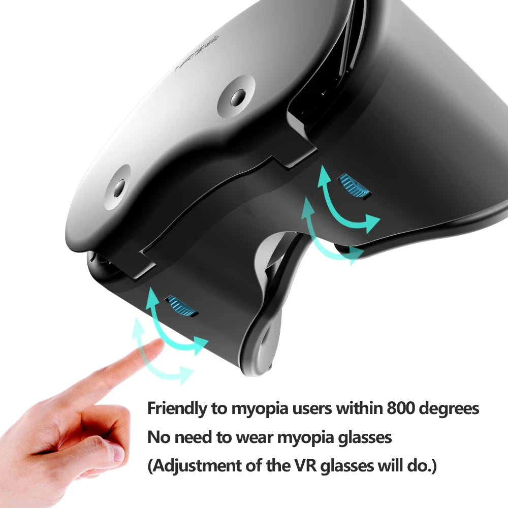 3D Virtual Reality VR Glasses For iPhone Android Smartphone Cell Mobile Phone Helmet Headset Wirth Real With Controller Lenses - Chic Cart