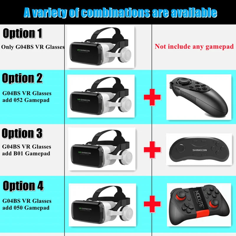 Wireless Virtual Reality Glasses IMAX Huge Screen 3D Glasses Google Cardboard Box VR Headset for 4.7-7.2" Phone,Support Gamepad - Chic Cart