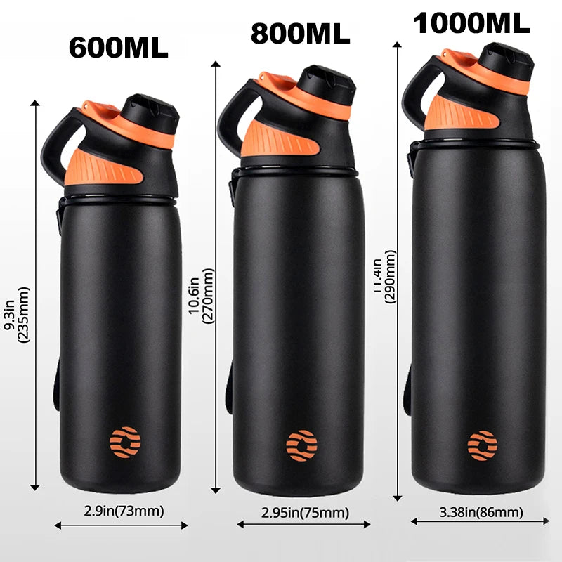 FEIJIAN Thermos With Magnetic Lid Outdoor Sport Stainless Steel Water Bottle Keep Cold Insulated Vacuum Flask 1000ml - Chic Cart