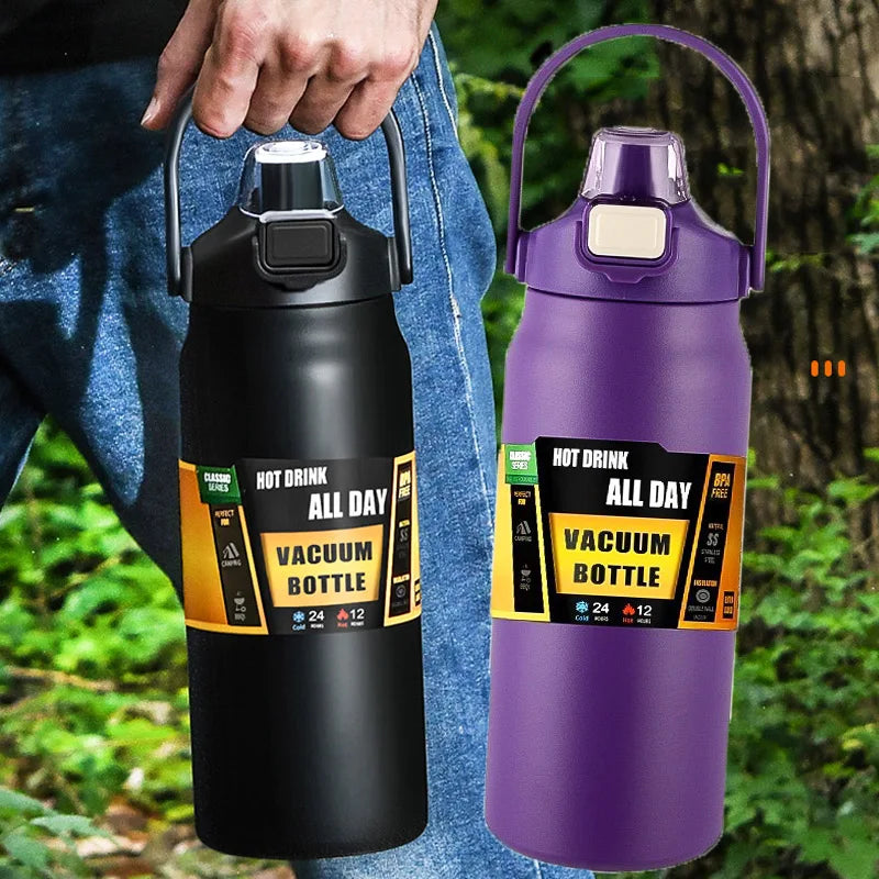 1500ML Stainless Steel Thermo Bottle Portable Thermos Large Capacity Thermo Water Bottle Tumbler Thermoses Outdoor Vacuum Flasks - Chic Cart