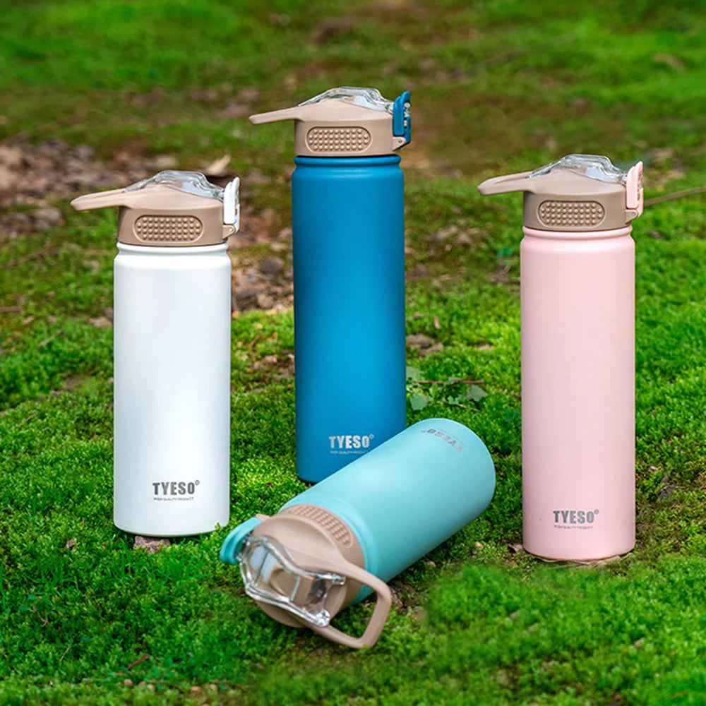 1pc Thermos Bottle with Straw 530ml 750ml Stainless Steel Thermal Cup Car Insulated Flask Water Tumbler for Outdoor Sports - Chic Cart