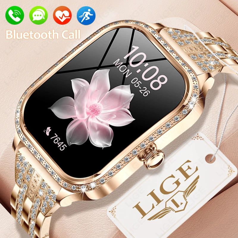 LIGE Smart Watches for Women Waterproof Bluetooth Call Fitness Tracker Smartwatch Mujer Digital Womens Watch Heart Rate Monitor - Chic Cart