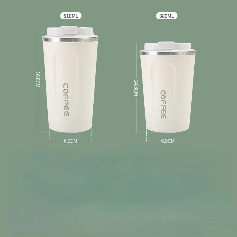 380/510ml Stainless Steel Coffee Cup Travel Thermal Mug Leak-Proof Thermos Bottle Tea Coffee Mug Office Business Style Thermos - Chic Cart