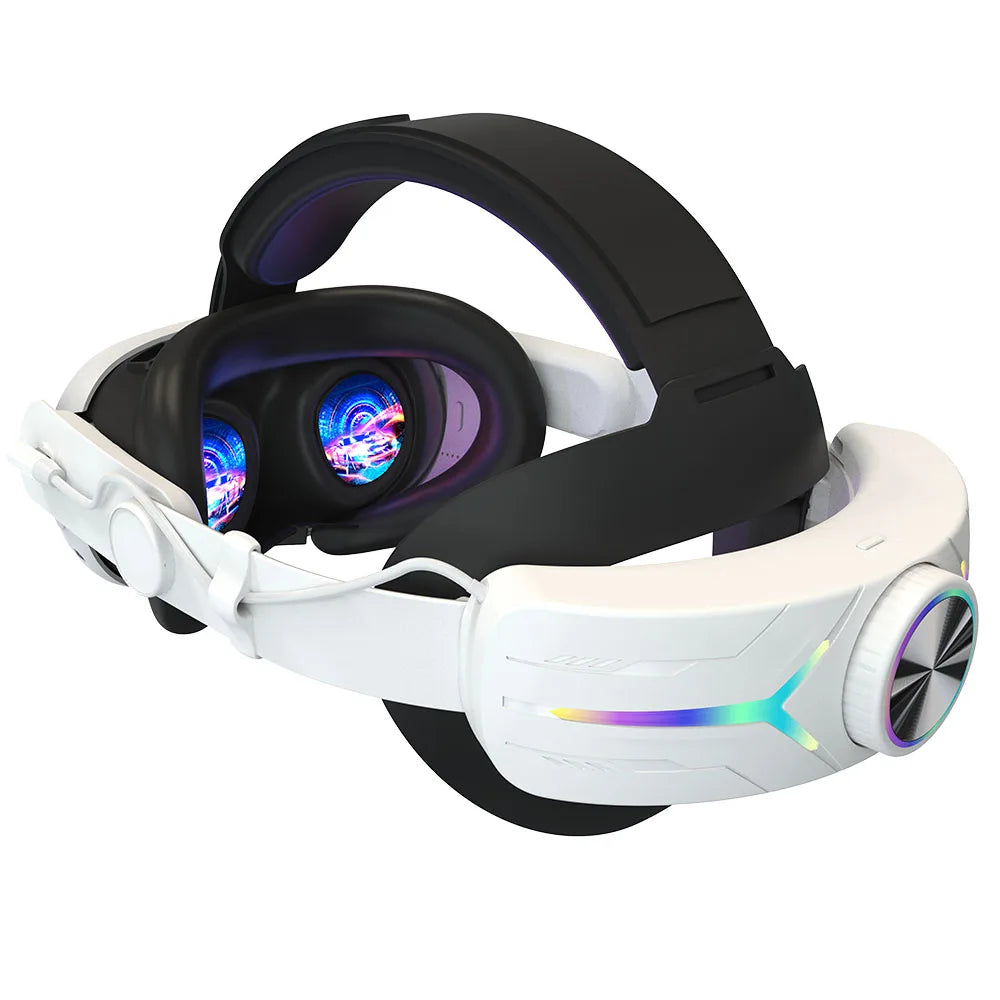 RGB Adjustable VR Head Band LED Backlight VR Lightweight Replacement Strap 8000mAh Rechargeable Comfort for Meta Quest 3 Headset - Chic Cart