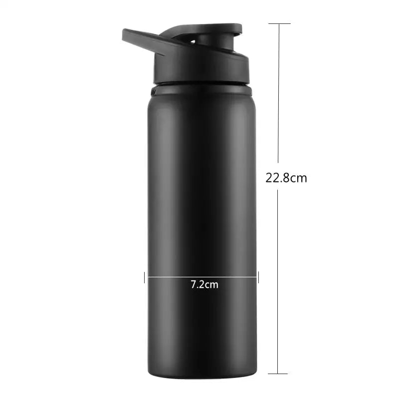 24oz Portable Sports Water Bottle Stainless Steel Straight Drinking Cup Cycling Outdoor Travel Bicycle Kettle Black - Chic Cart