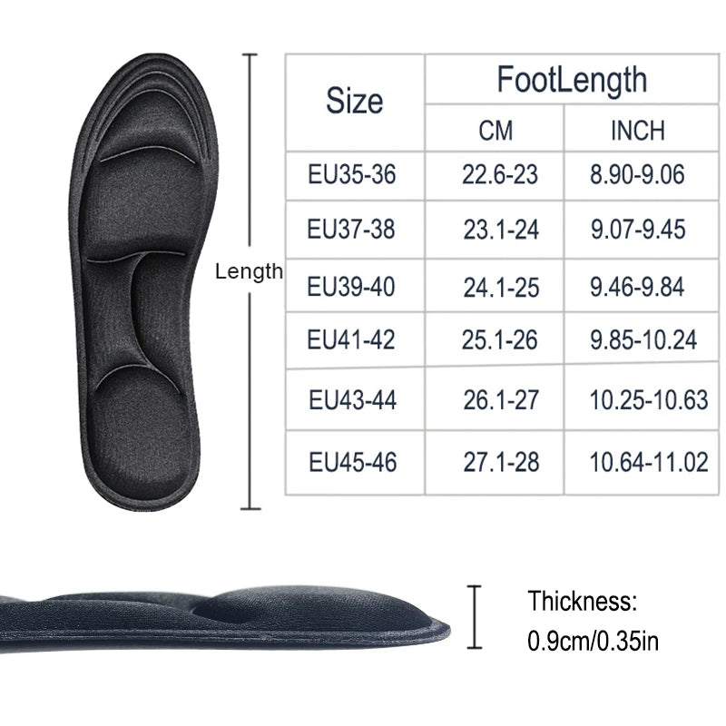 5D Massage Memory Foam Insoles For Shoes Sole Breathable Cushion Sport Running Insoles For Feet Orthopedic Insoles - Chic Cart