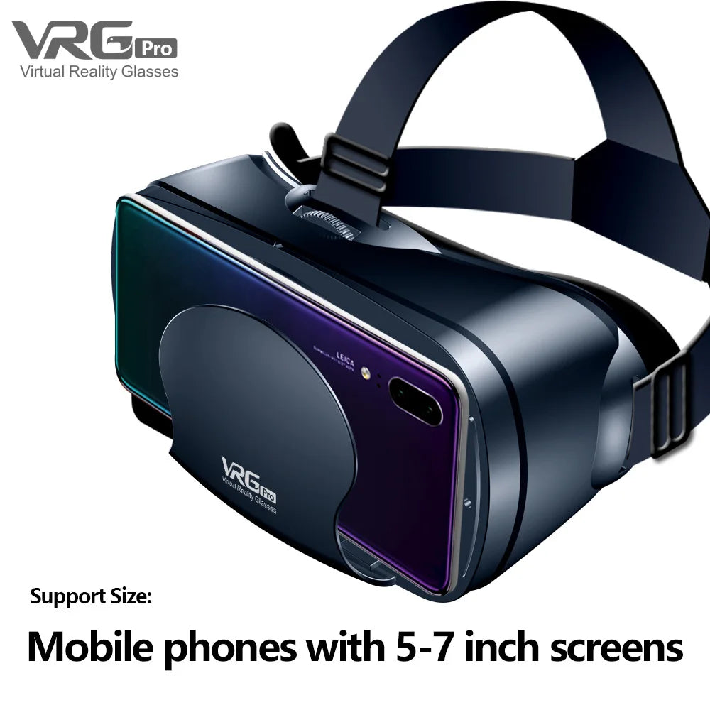 Virtual Reality 3D VR Headset Smart Glasses Helmet for Smartphones Cell Phone Mobile 7 Inches Lenses Binoculars with Controllers - Chic Cart