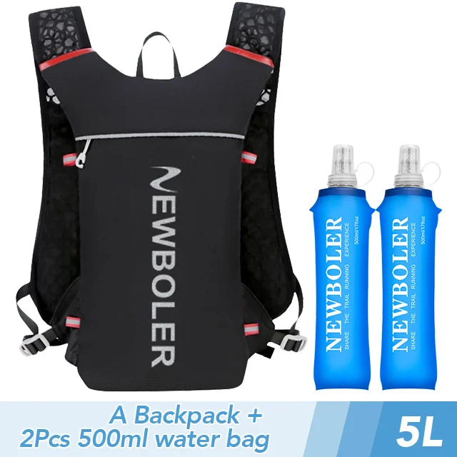 5L Ultra Lightweight Running Backpack Running Trail Hydration Vest Pack Marathon Running Bike Rucksack bag 500ml 2L Soft Flask - Chic Cart