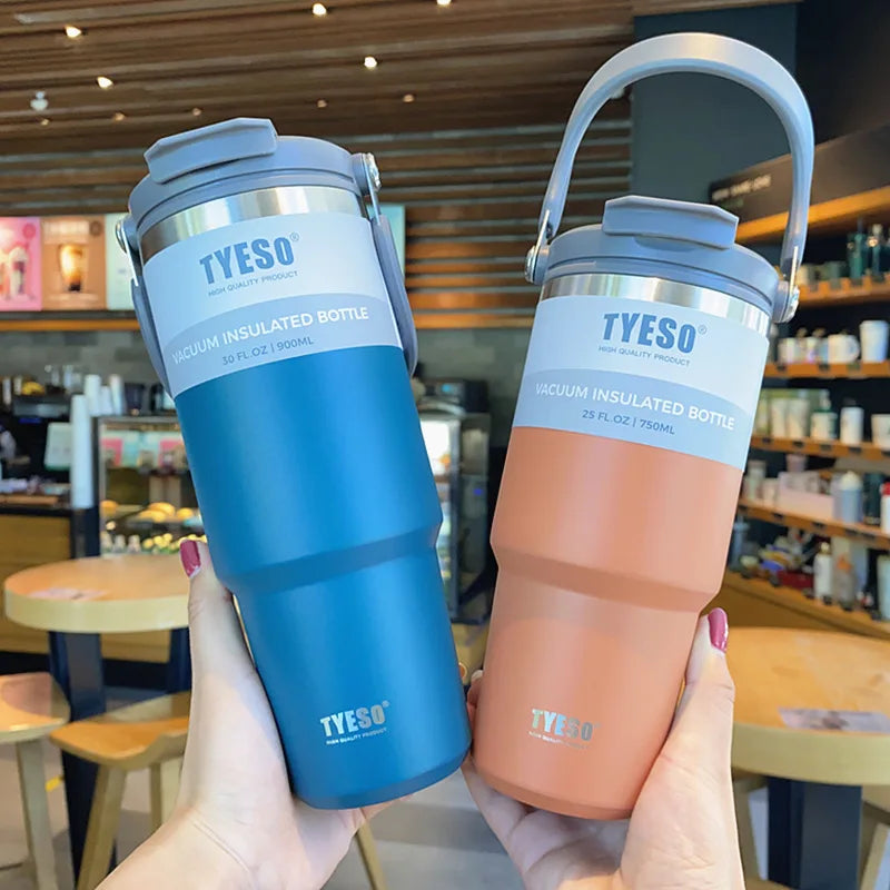 Tyeso Coffee Cup Stainless Steel Thermos Bottle Double-layer Insulation Cold And Hot Travel Mug Vacuum Flask Car Water Bottle - Chic Cart