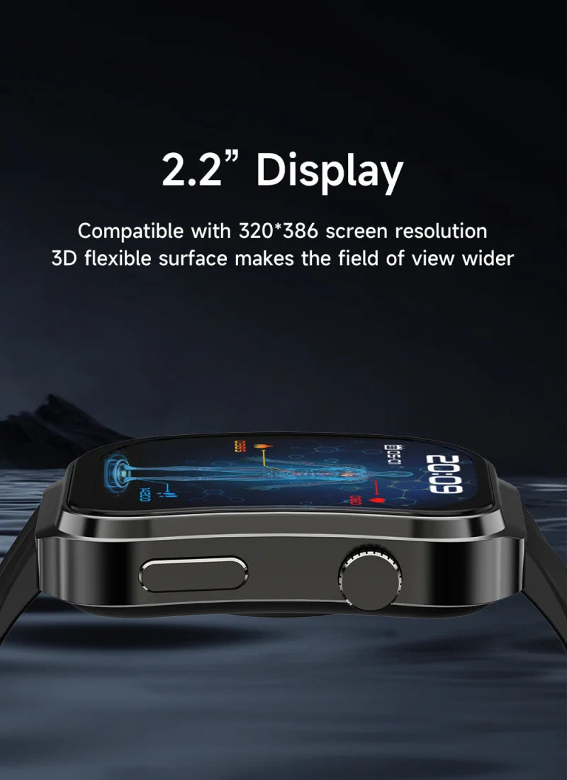 Curved Screen Smart Watch Bluetooth Voice Call Sports Waterproof Fitness Bracelet Wristwatch Clock Smartwatch Heartrate Watch - Chic Cart