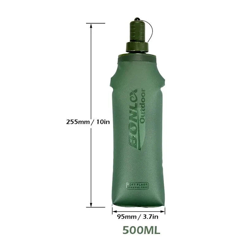 500ml TPU Outdoor Sport Bottle Folding Soft Flask Drink Water Bottle for Running Camping Hiking Bicycle Fitness Water Bag - Chic Cart