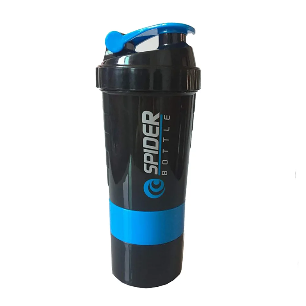 3 Layers Shaker Protein Bottle Powder Shake Cup Water Bottle Plastic Mixing Cup Body Building Exercise Bottle - Chic Cart