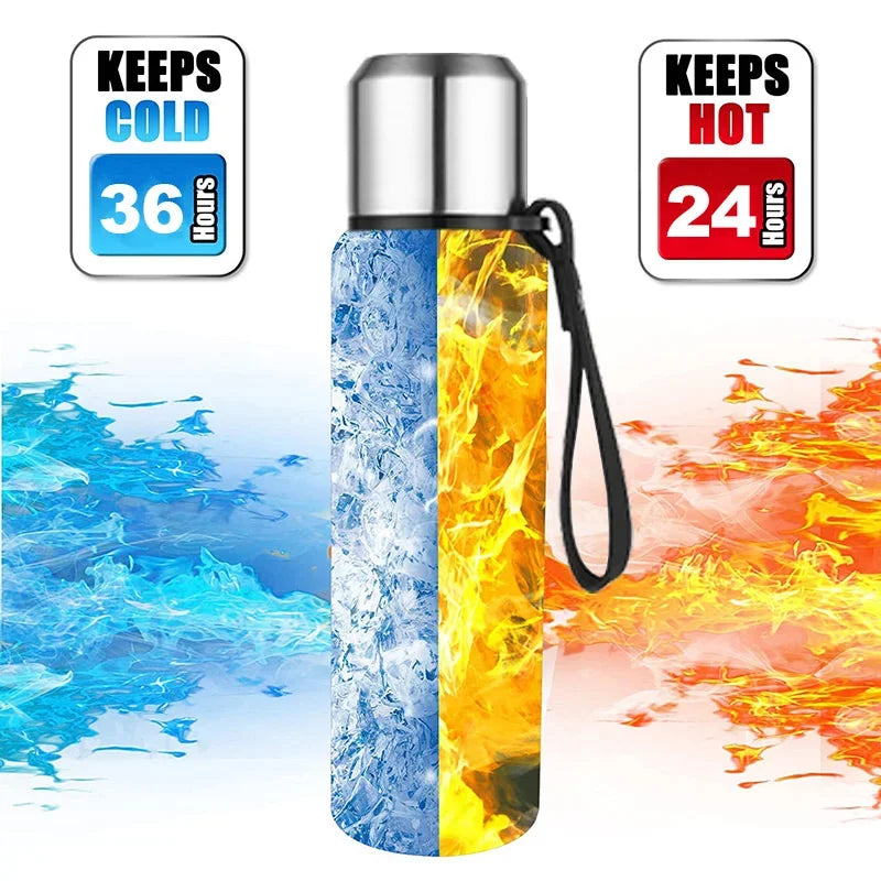 304 Stainless Steel Thermos Bottle Large Capacity Vacuum Flask Insulated Tumbler with Rope for Tea Drinks Cold and Hot  Water - Chic Cart