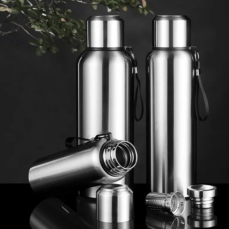 Large Capacity Cold Thermal Thermos Tumbler Stainless Steel Insulated Tea Coffee Water Bottle Insulation Flask Pot Travel Mug - Chic Cart