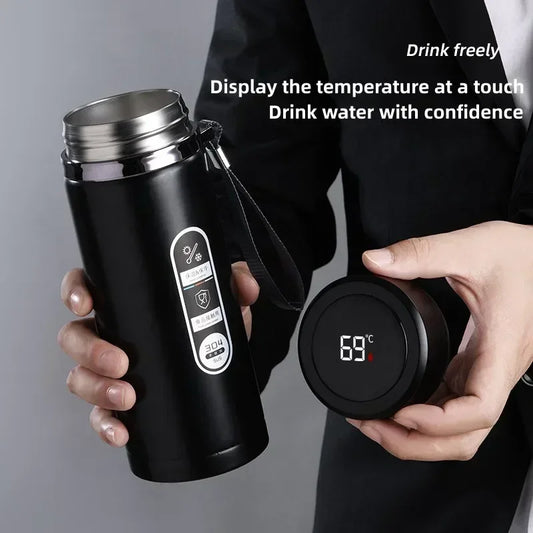 800ML-1L Stainless Steel Thermos Bottle with LED Temperature Display Tea Water Bottle Vacuum Flask Portable Cups Water Bottle - Chic Cart