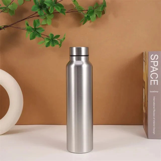 1000Ml Stainless Steel Sport Bottle Single-Layer Red Water Cup Metal Flask Drinkware Camping Sports Gym - Chic Cart