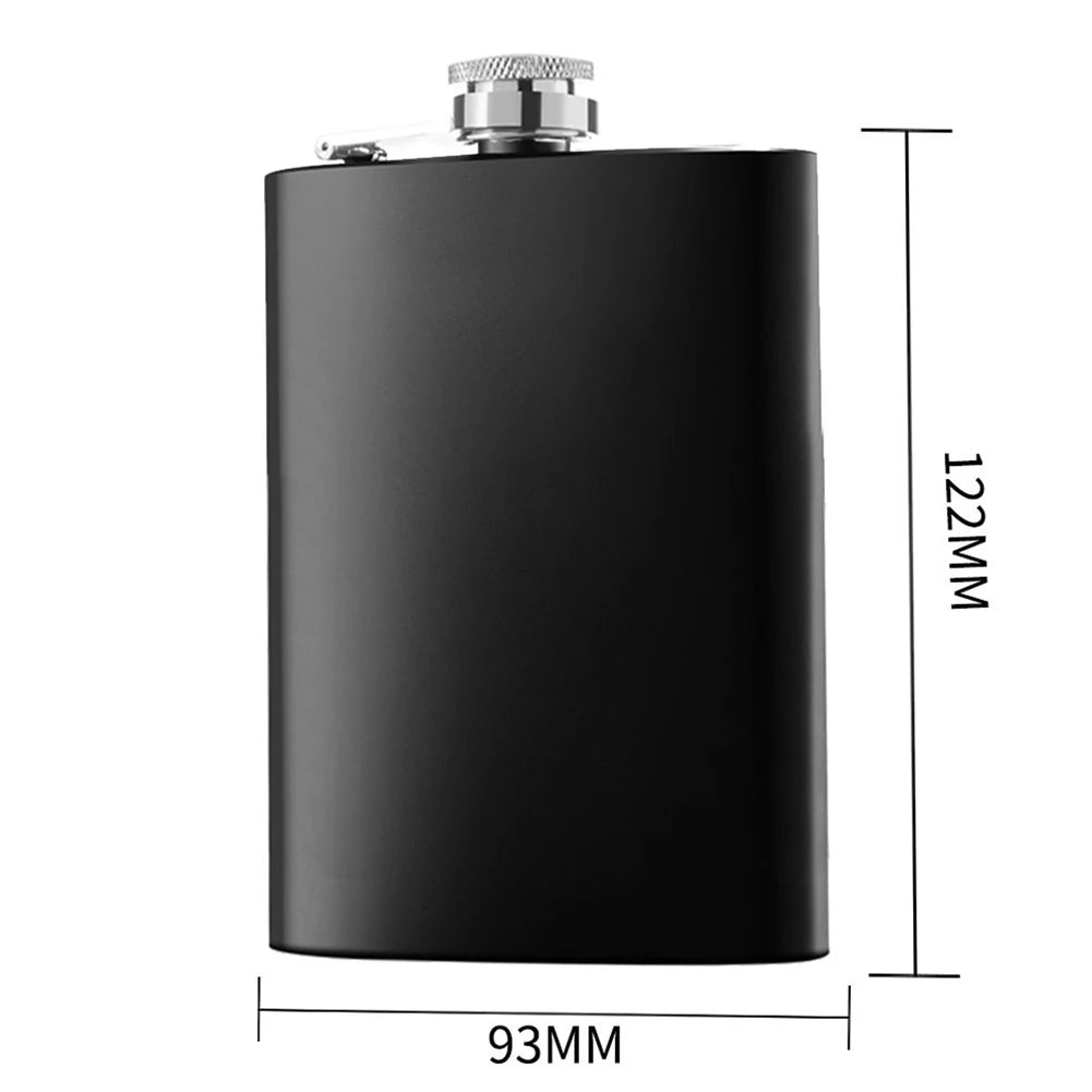 6/8oz Black Hip Flask Stainless-Steel Whiskey Liquor Wine Bottle Outdoor Travel Camping Portable Pocket Alcohol Flask Gifts - Chic Cart