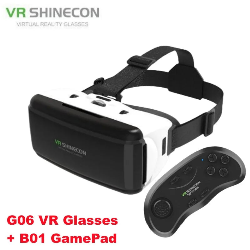 Virtual Reality VR Glasses IMAX Huge Screen 3D Glasses Google Cardboard Box VR Helmet for 4.5-6.53" Phone,Support Game Joysticks - Chic Cart