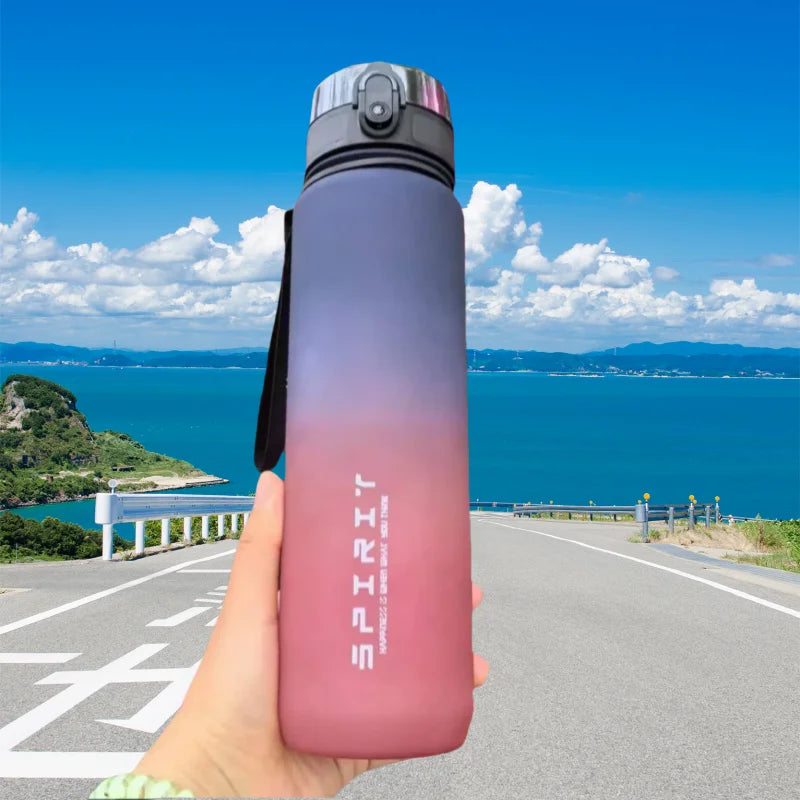 500ML/1000ML Large Capacity Sports Water Bottle Motivational Leak Proof Portable Reusable Plastic Cups Outdoor Travel Gym Jugs - Chic Cart