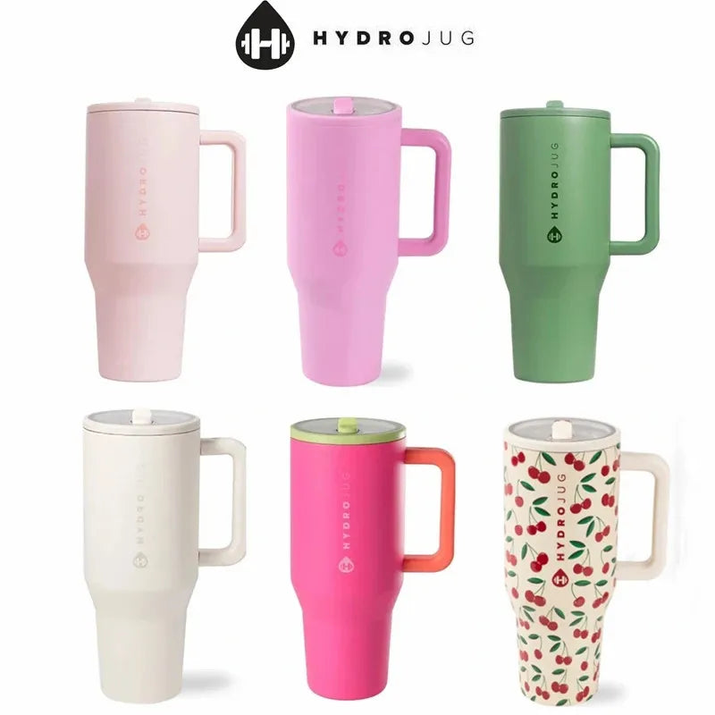 HydroJug Tumbler 32OZ/40OZ Traveler Straw Lid Stainless Steel Vacuum Insulated Car Mug Double Wall Thermal Iced Travel - Chic Cart