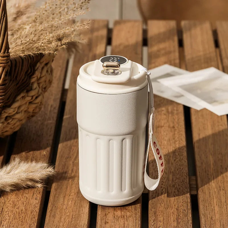 450ML Smart Travel Coffee Mug Display Led Temperature Thermos Mug Stainless Steel Insulated Thermos Bottle Portable Vacuum Flask - Chic Cart