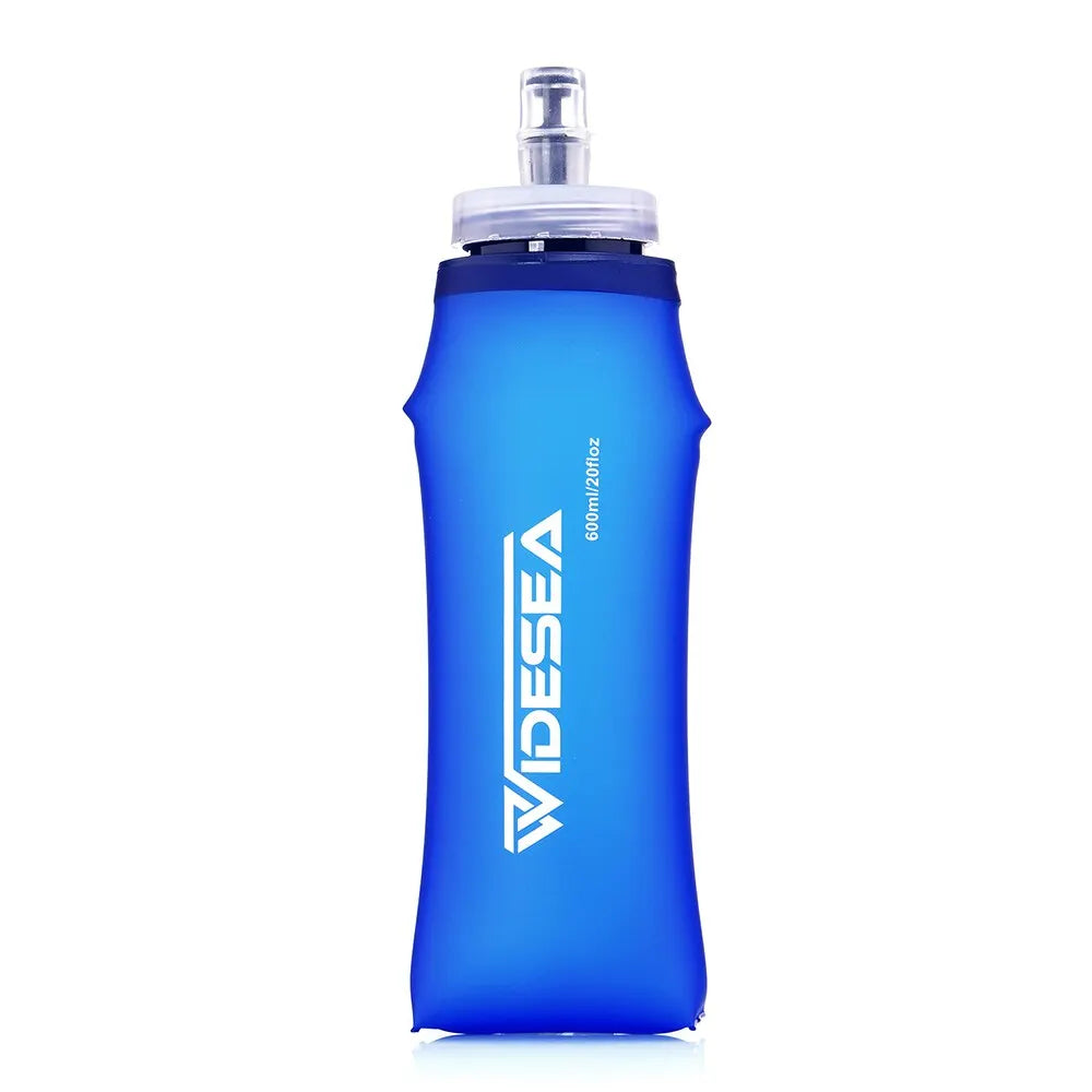 Widesea Camping 600ml Soft Water Bottle Drinking Sport Folding Bag Flask Outdoor Running Hydration Pack Waist Bicycle BPA Free - Chic Cart