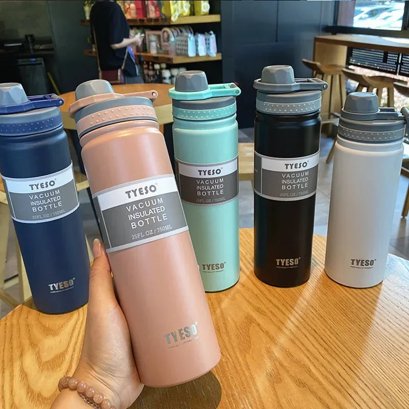 530/750ML Tyeso Thermos Bottle Stainless Steel Vacuum Flask Insulated Water Bottle Travel Cup For children Coffee Mug Termica - Chic Cart