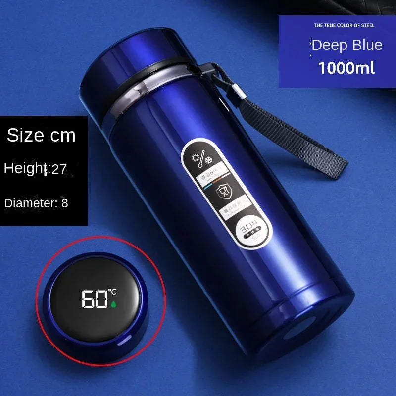 800ML-1L Stainless Steel Thermos Bottle with LED Temperature Display Tea Water Bottle Vacuum Flask Portable Cups Water Bottle - Chic Cart