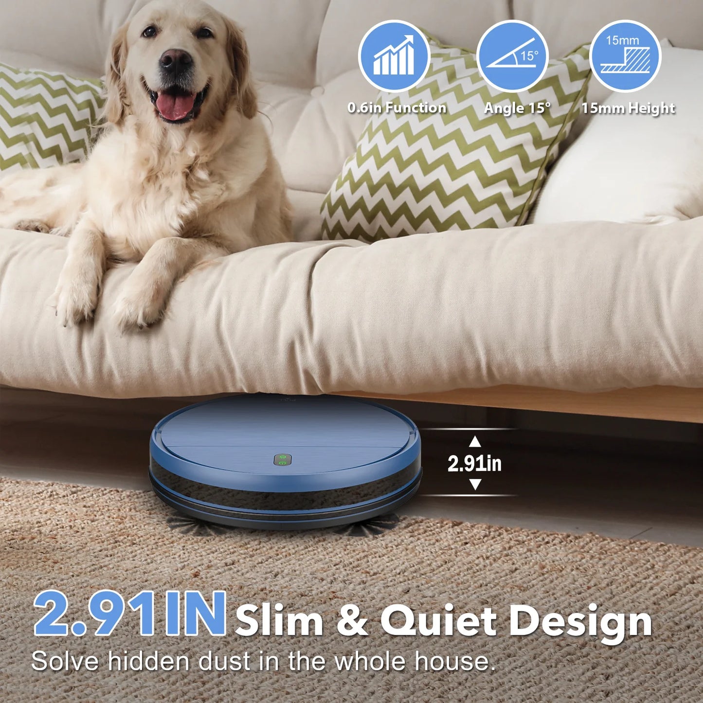 GOOVI BR151 Robot Vacuum Cleaner 6000Pa Strong Suction 2500mAh Battery 3in1 Mopping Sweeping Suction Smart Home Support Wifi - Chic Cart