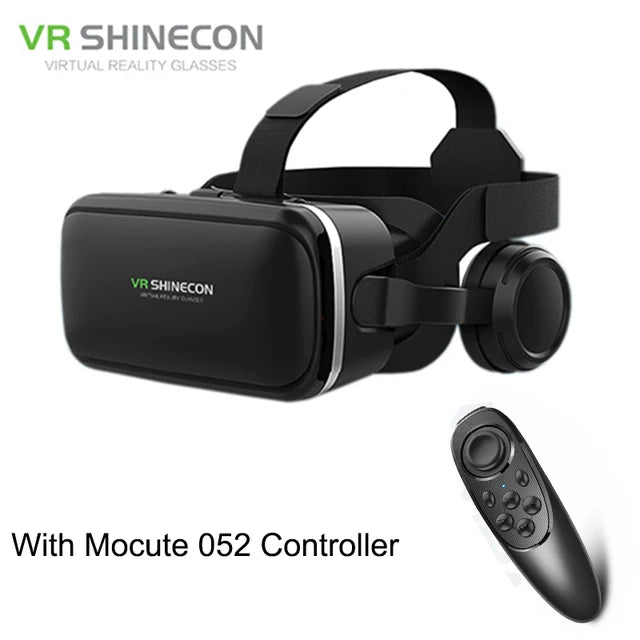 VR Shinecon 6.0 Headphone Version 3D Virtual Reality Stereo Helmet VR Headset with Remote Control for IOS Android - Chic Cart