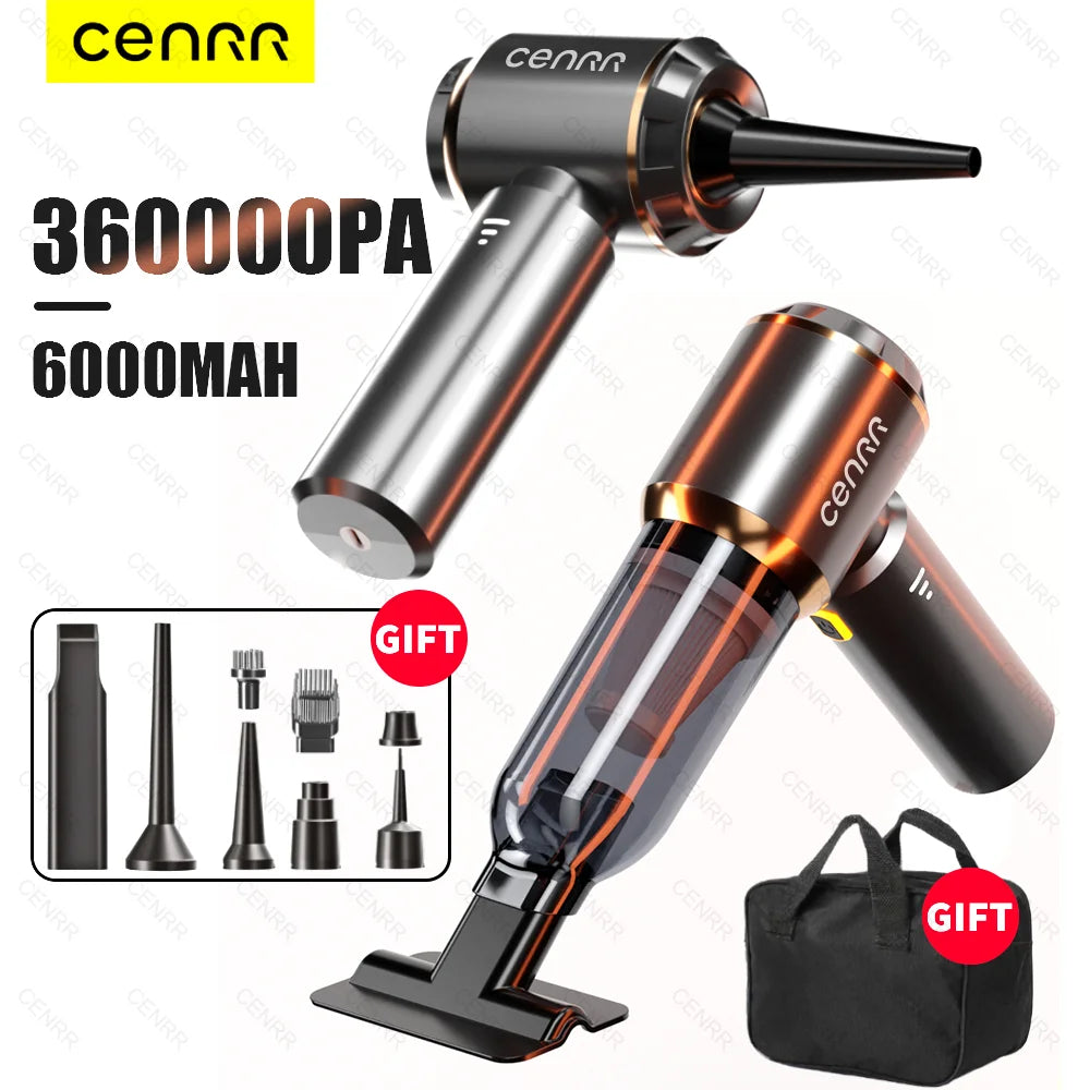 CENRR 360000PA Car Vacuum Cleaner Strong Suction Cordless Wireless Cleaner Portable  HandHeld Vacuum Cleaner Cleaning Machine - Chic Cart