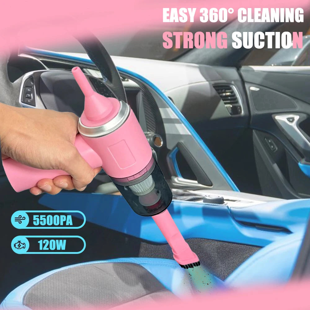 Car Vacuum Cleaner Strong Suction Powerful Mini Cleaning Machines Portable Wireless Handheld Air Blowers Household Appliances - Chic Cart