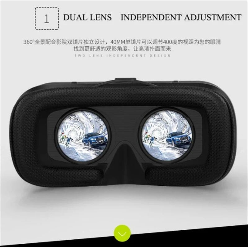 Shinecon VR Glasses 3D Virtual Reality Headset Devices Viar Helmet Goggle Lenses Smart For Phone Cell Smartphone With Controller - Chic Cart