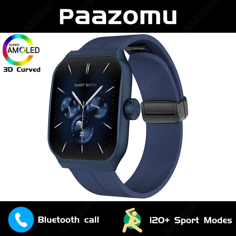 New AMOLED Smart Watch 1.96inch 3D Flexible Curved Screen Bluetooth Call Heart Rate NFC Waterproof Smartwatch For Android IOS - Chic Cart