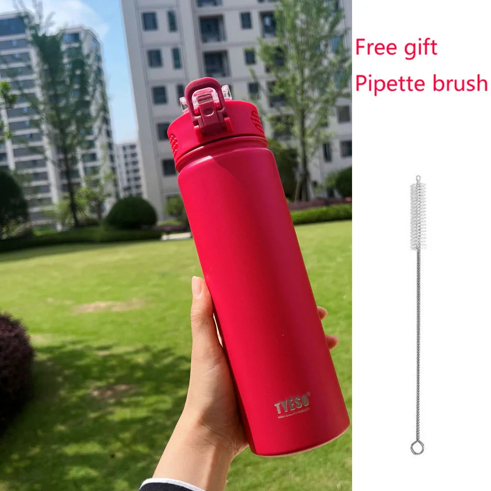 Thermos Bottle with Straw 750ml Stainless Steel Thermal Cup Car Insulated Flask Water Tumbler for Outdoor Sports - Chic Cart