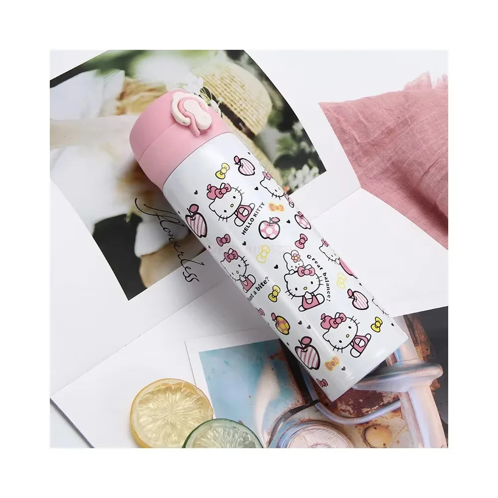 Hello Kitty Insulated Water Bottle For Kids,Kawaii Hot Water Bottle Pink Cartoon Stainless Steel Hot Water Bottle, Gift 350/500m - Chic Cart