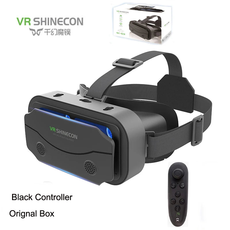 SHINECON 3D Helmet VR Glasses 3D Glasses Virtual Reality Glasses VR Headset For Google cardboard 5-7' Mobile with original box - Chic Cart