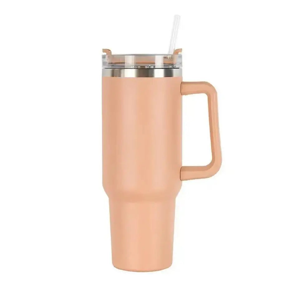 40oz 1200ML High Quality Insulated Tumbler with Handle Straw Double Wall Thermal Iced Travel Cup Coffee Cup Perfect Gift - Chic Cart