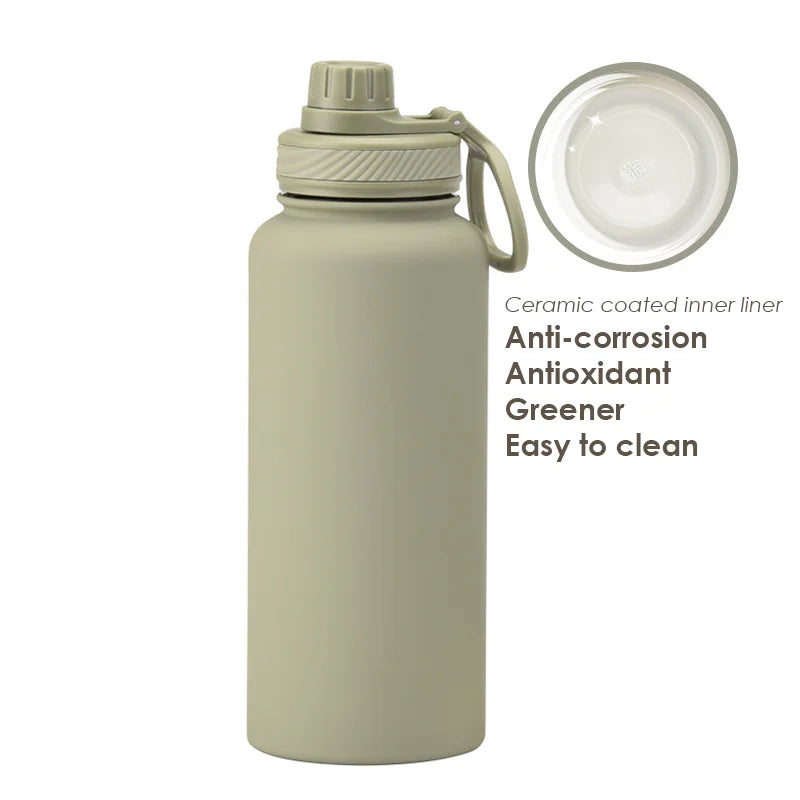 PuraCool Personalised Water Bottle | 1000ml Customised Thermal Flask | Ceramic Anti-corrosion Coating Tumbler - Chic Cart