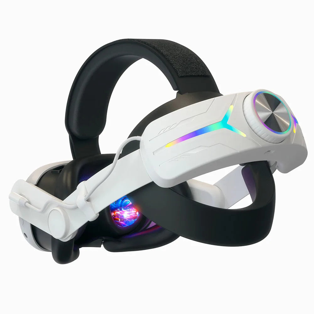 RGB Adjustable VR Head Band LED Backlight VR Lightweight Replacement Strap 8000mAh Rechargeable Comfort for Meta Quest 3 Headset - Chic Cart