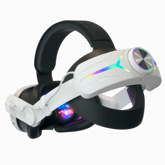 RGB Adjustable VR Head Band LED Backlight VR Lightweight Replacement Strap 8000mAh Rechargeable Comfort for Meta Quest 3 Headset - Chic Cart