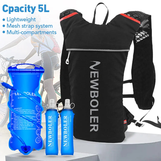 5L Ultra Lightweight Running Backpack Running Trail Hydration Vest Pack Marathon Running Bike Rucksack bag 500ml 2L Soft Flask - Chic Cart