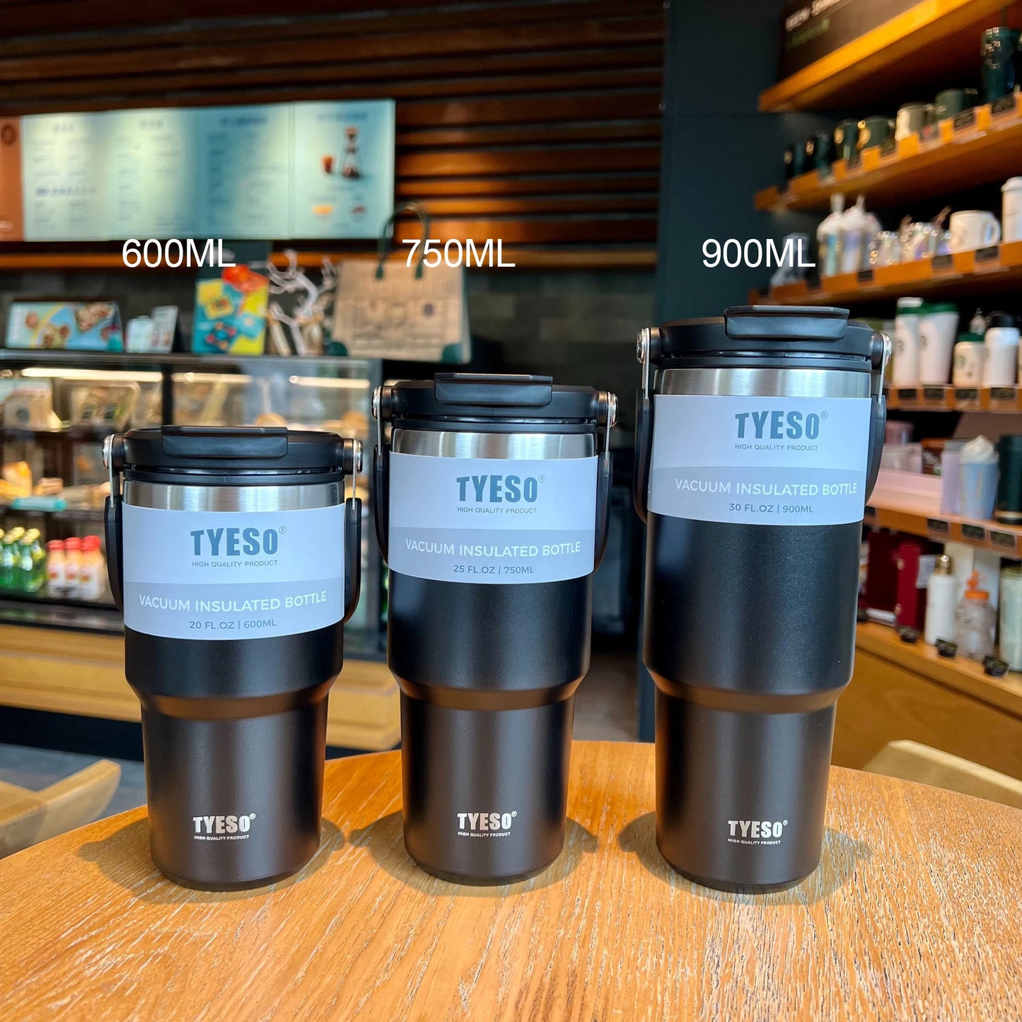 Tyeso Coffee Cup Stainless Steel Thermos Bottle Double-layer Insulation Cold And Hot Travel Mug Vacuum Flask Car Water Bottle - Chic Cart