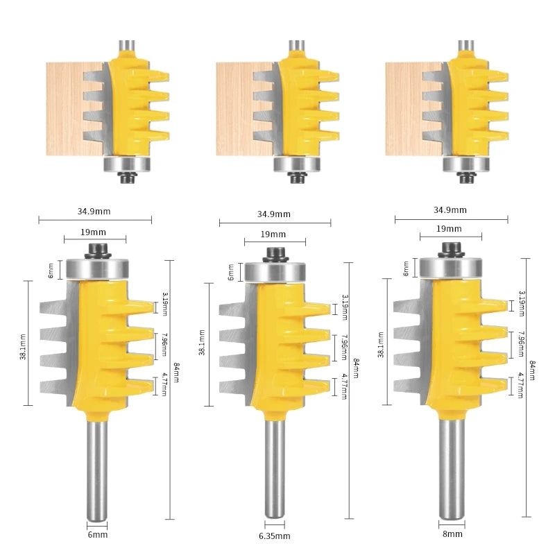 YUSUN Joint Bit Router Bit Alloy Tungsten Carbide Cutters Woodworking Milling Cutter For Wood Bit Face Mill End Mill Tools