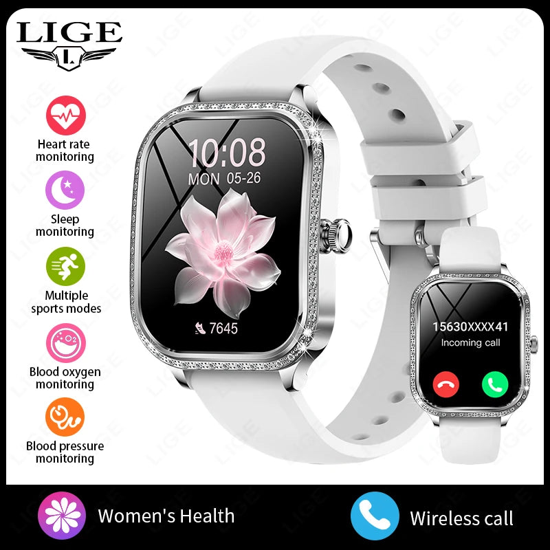 LIGE Smart Watches for Women Waterproof Bluetooth Call Fitness Tracker Smartwatch Mujer Digital Womens Watch Heart Rate Monitor - Chic Cart