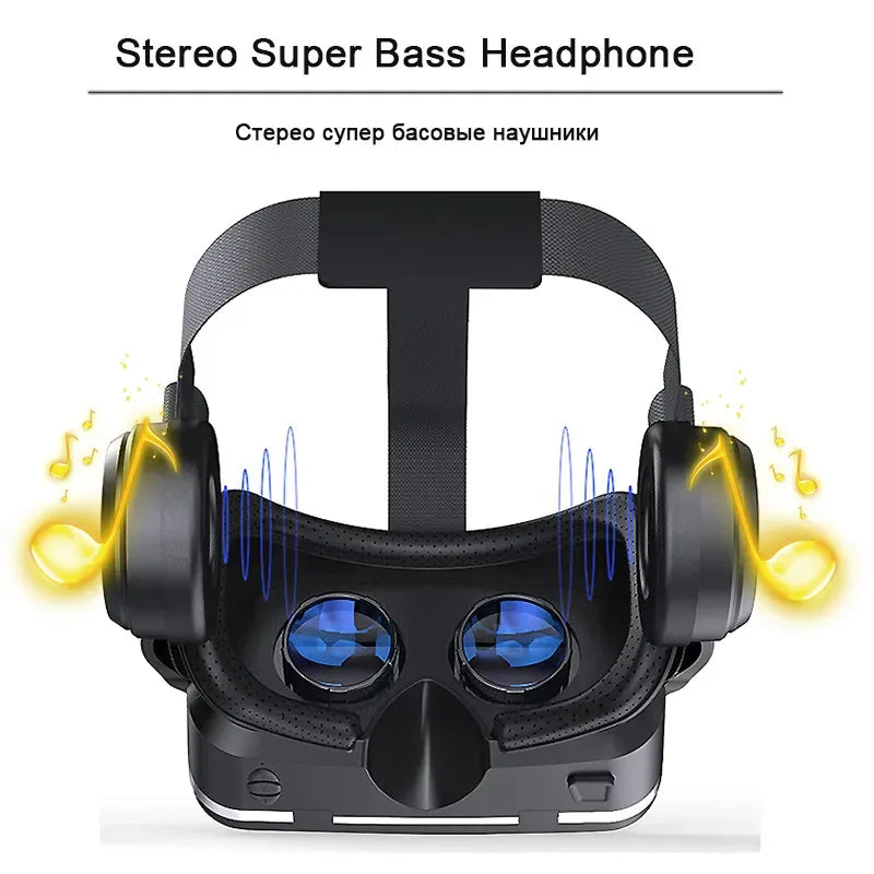 VR Shinecon 6.0 Headphone Version 3D Virtual Reality Stereo Helmet VR Headset with Remote Control for IOS Android - Chic Cart