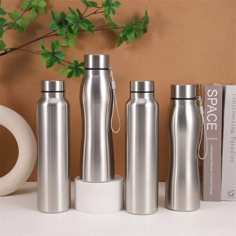 1000ML Stainless Steel Sport Bottle Single-Layer Red Water Cup Metal Flask Drinkware Camping Sports Gym - Chic Cart